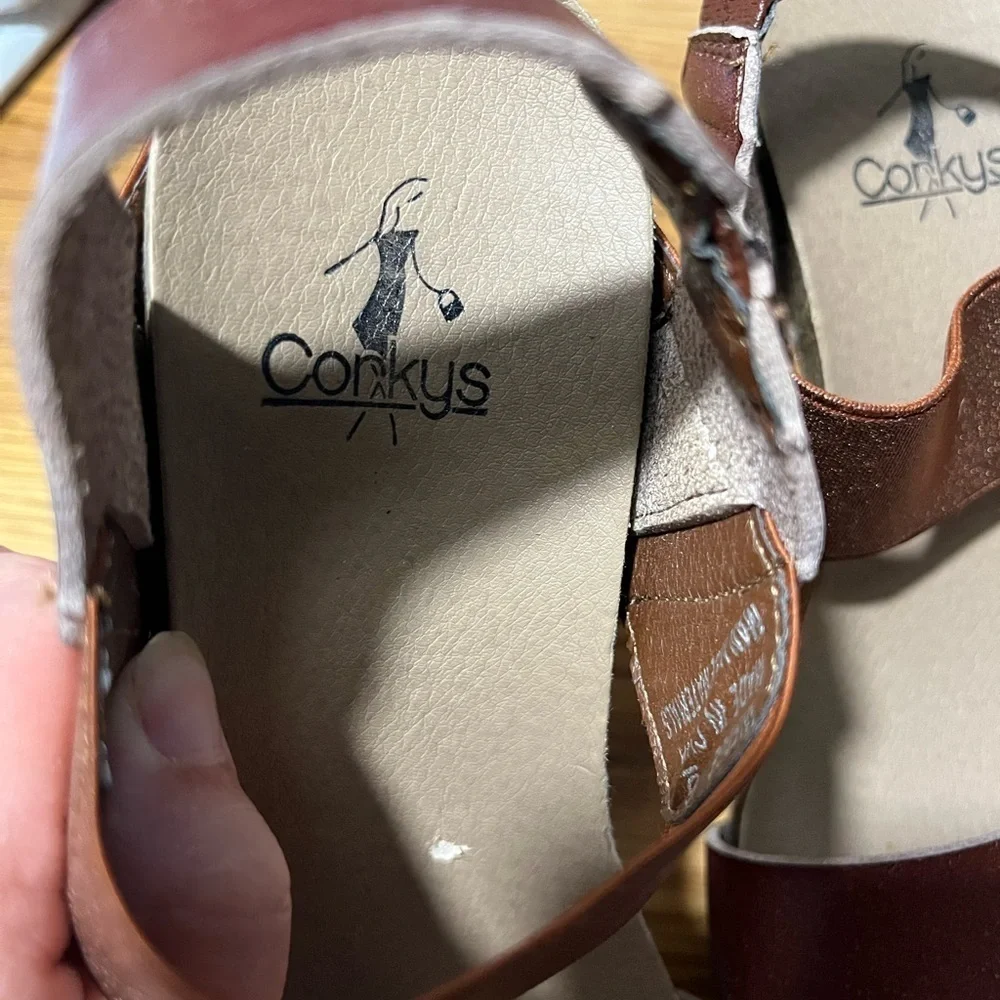 CoRKyS Cork Heels w/studs Copper/Brown Color Size 6